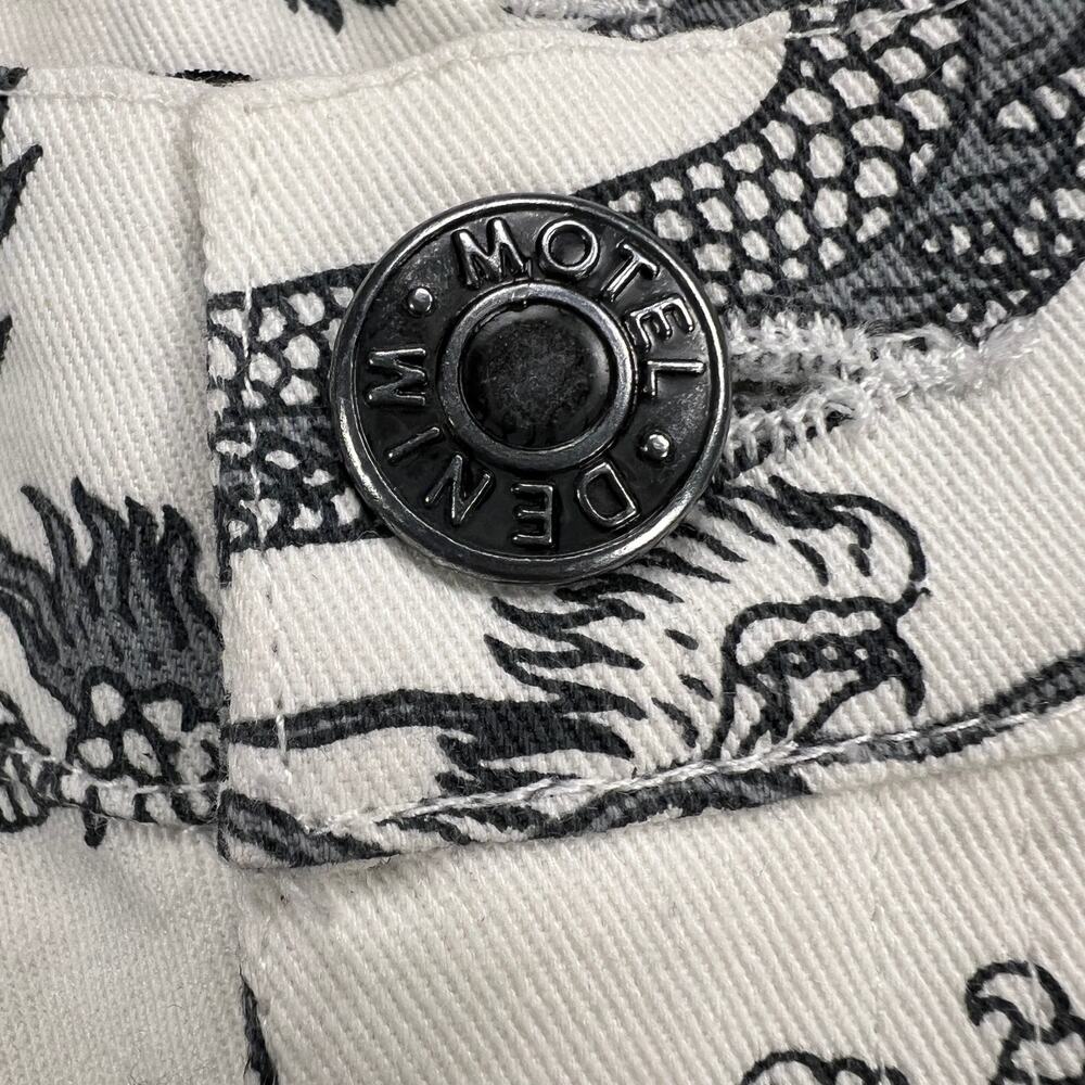 MOTEL Rocks Zoven Trousers Dragon Rope White High Waist 32" Inseam Size M - Picture 6 of 14